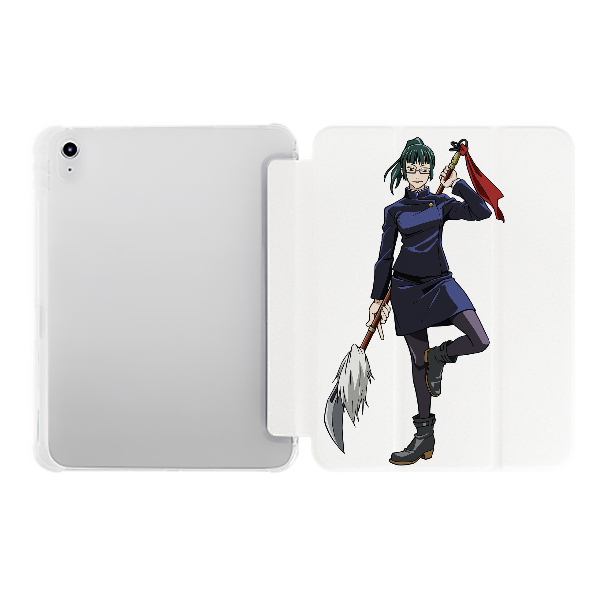 （画像用） 呪術廻戦 Jujutsu Kaisen IPad ケース ペン収納付き 三つ折りスタンド PUレザー×シリコン 対応機種9.5/10.5/10.9インチ